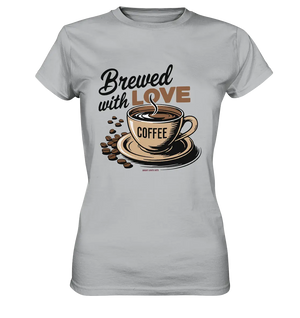 Brewed with LOVE – Charmantes Kaffee-Design voller Wärme - Ladies Premium Shirt Bright Lights Arts