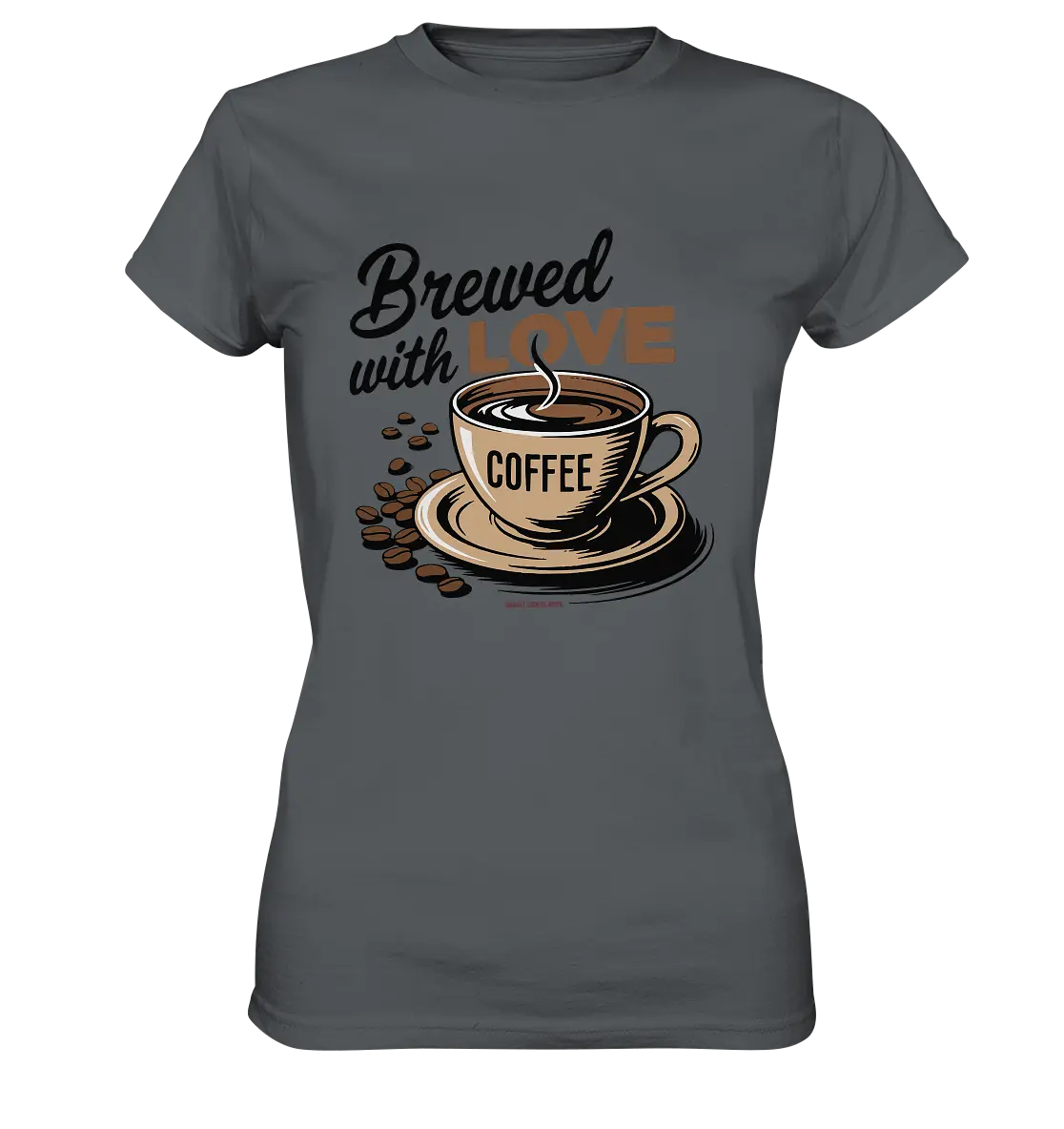 Brewed with LOVE – Charmantes Kaffee-Design voller Wärme - Ladies Premium Shirt Bright Lights Arts