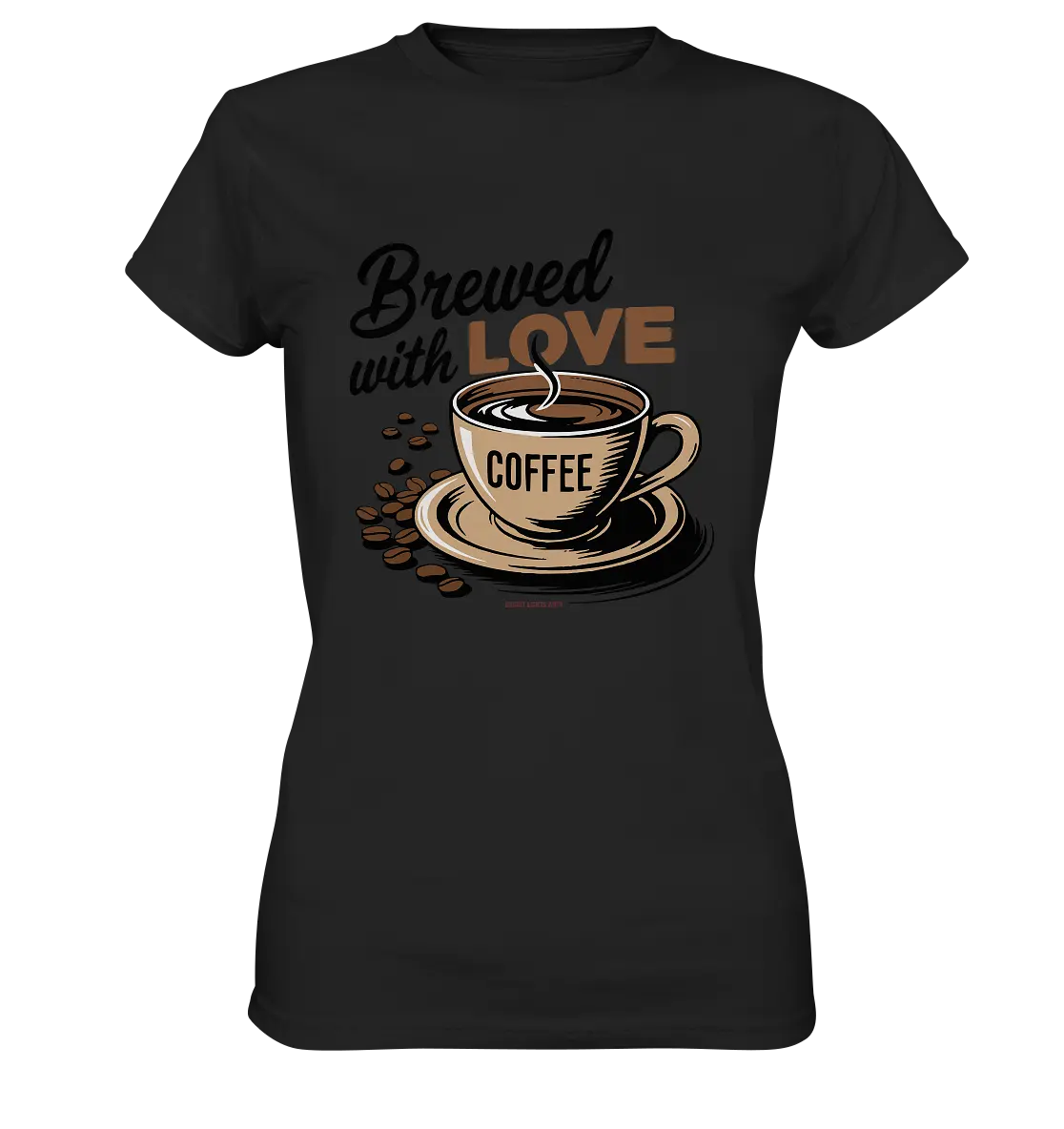 Brewed with LOVE – Charmantes Kaffee-Design voller Wärme - Ladies Premium Shirt Bright Lights Arts