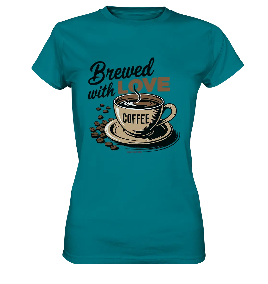 Brewed with LOVE – Charmantes Kaffee-Design voller Wärme - Ladies Premium Shirt Bright Lights Arts