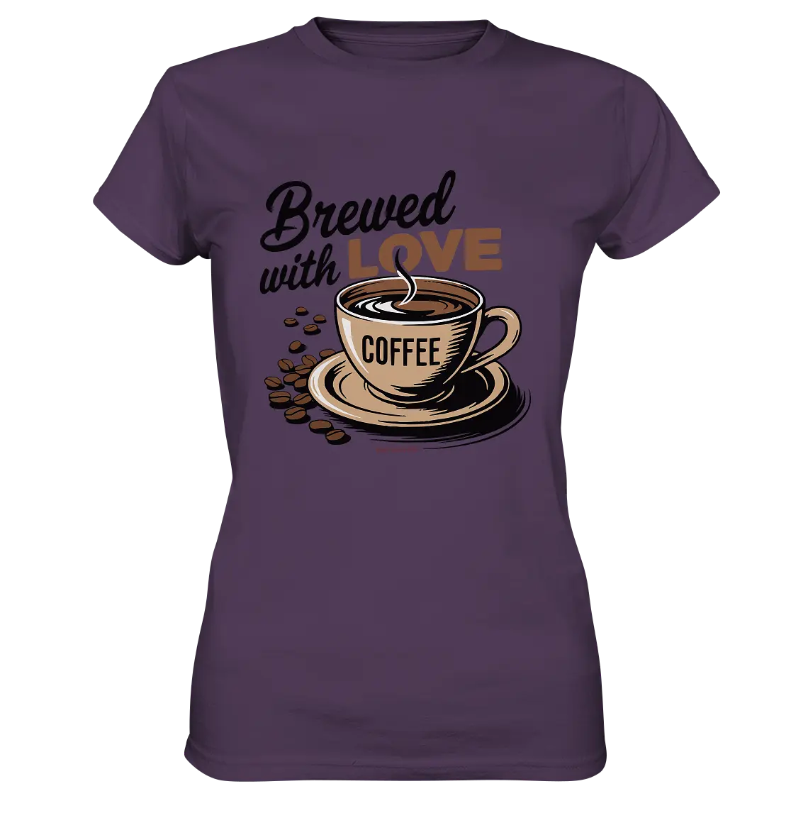 Brewed with LOVE – Charmantes Kaffee-Design voller Wärme - Ladies Premium Shirt Bright Lights Arts