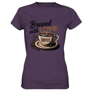 Brewed with LOVE – Charmantes Kaffee-Design voller Wärme - Ladies Premium Shirt Bright Lights Arts