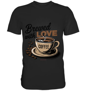Brewed with LOVE – Charmantes Kaffee-Design voller Wärme - Premium Shirt Bright Lights Arts