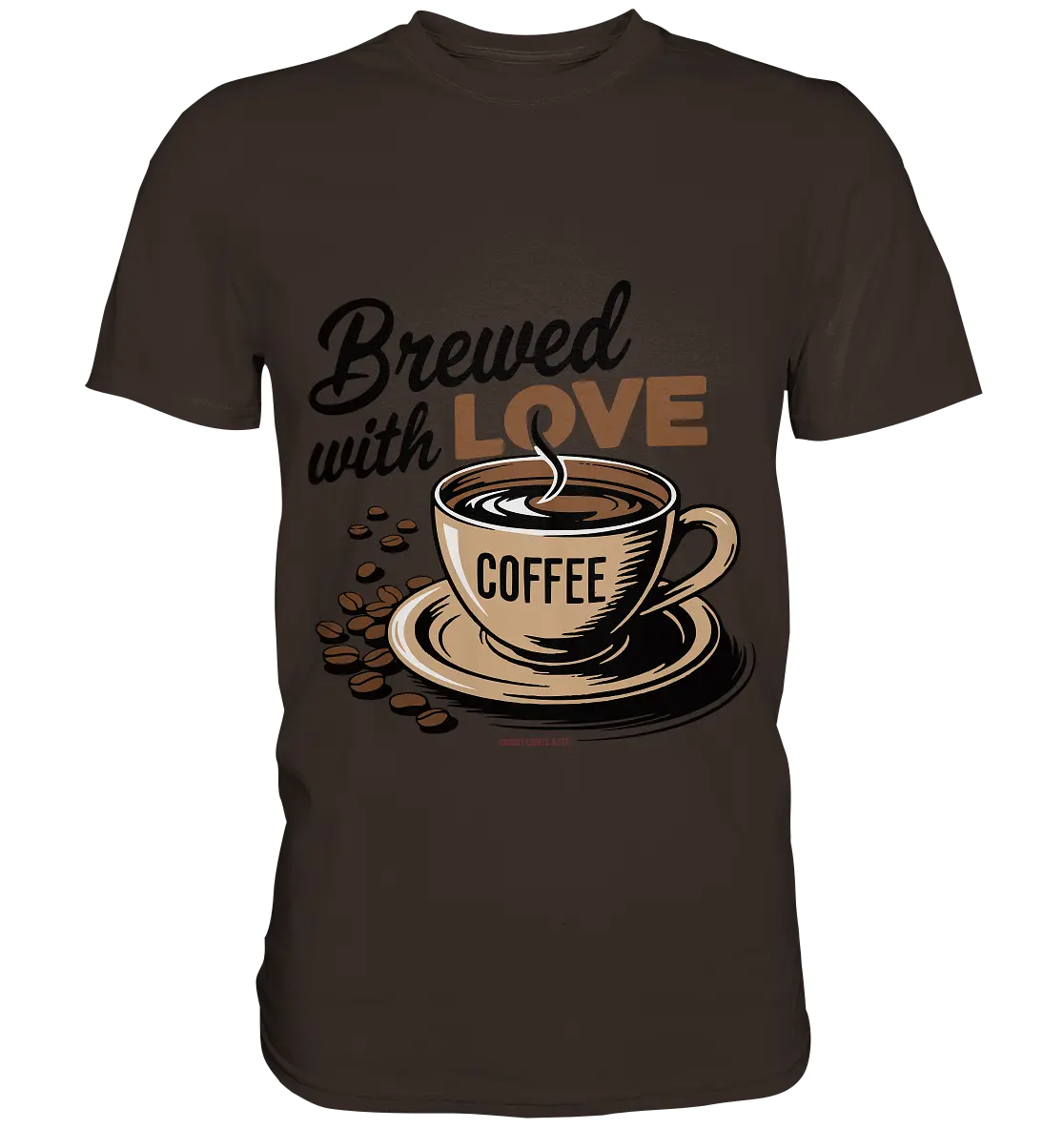 Brewed with LOVE – Charmantes Kaffee-Design voller Wärme - Premium Shirt Bright Lights Arts