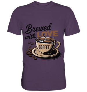Brewed with LOVE – Charmantes Kaffee-Design voller Wärme - Premium Shirt Bright Lights Arts