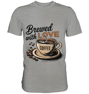 Brewed with LOVE – Charmantes Kaffee-Design voller Wärme - Premium Shirt Bright Lights Arts