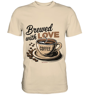 Brewed with LOVE – Charmantes Kaffee-Design voller Wärme - Premium Shirt Bright Lights Arts