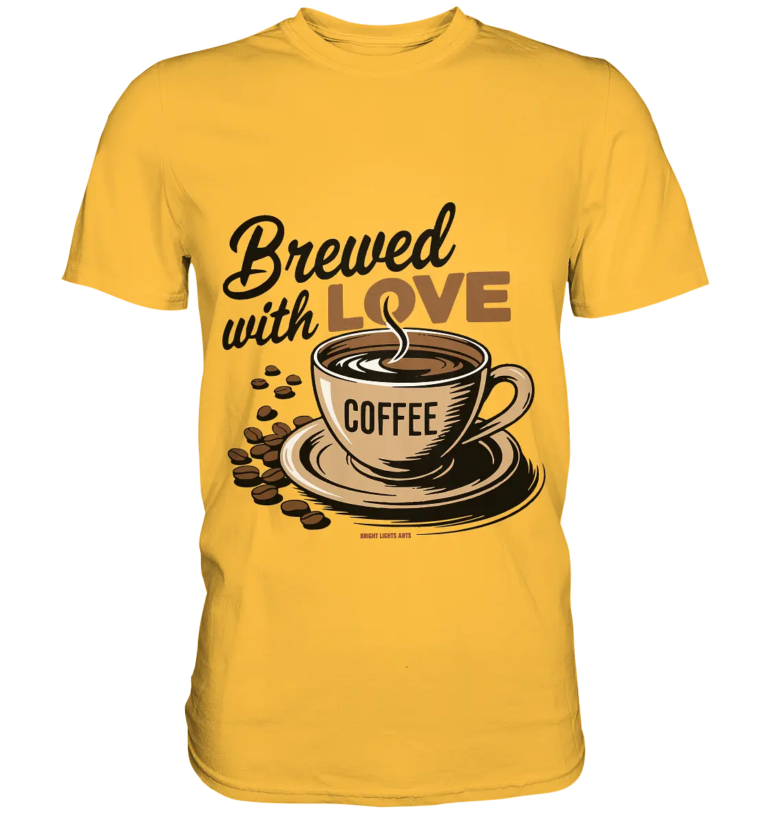 Brewed with LOVE – Charmantes Kaffee-Design voller Wärme - Premium Shirt Bright Lights Arts