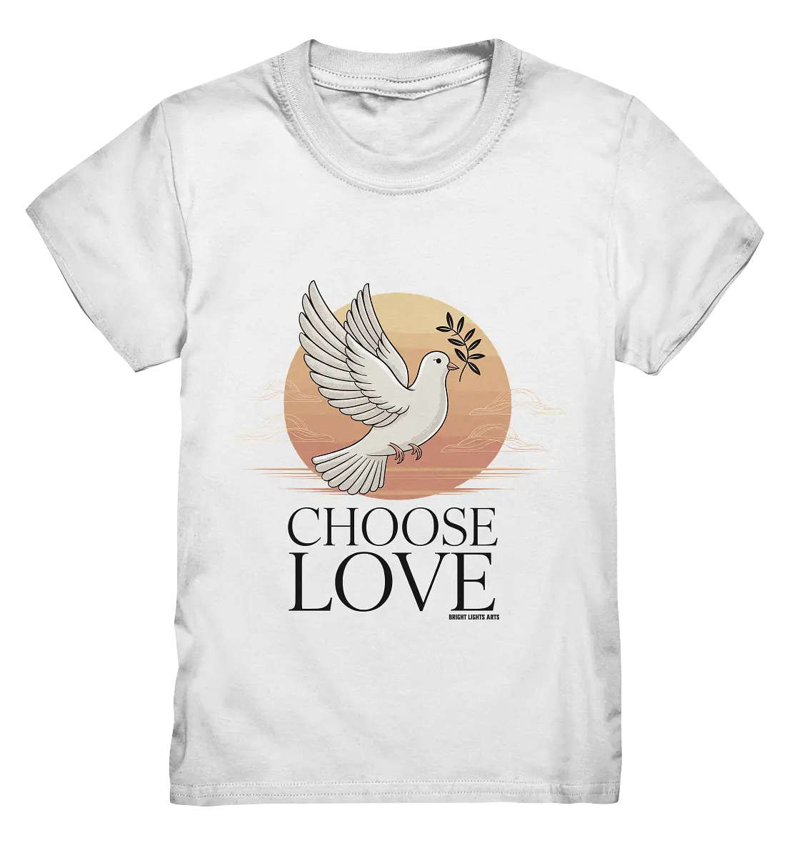 CHOOSE LOVE – Friedvolle Tauben-Illustration für Harmonie - Kids Premium Shirt Bright Lights Arts