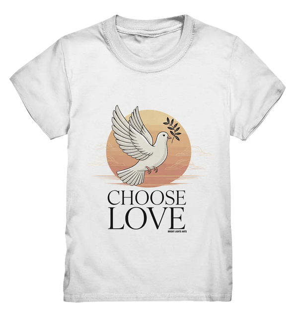 CHOOSE LOVE – Friedvolle Tauben-Illustration für Harmonie - Kids Premium Shirt Bright Lights Arts
