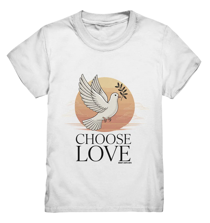 CHOOSE LOVE – Friedvolle Tauben-Illustration für Harmonie - Kids Premium Shirt Bright Lights Arts