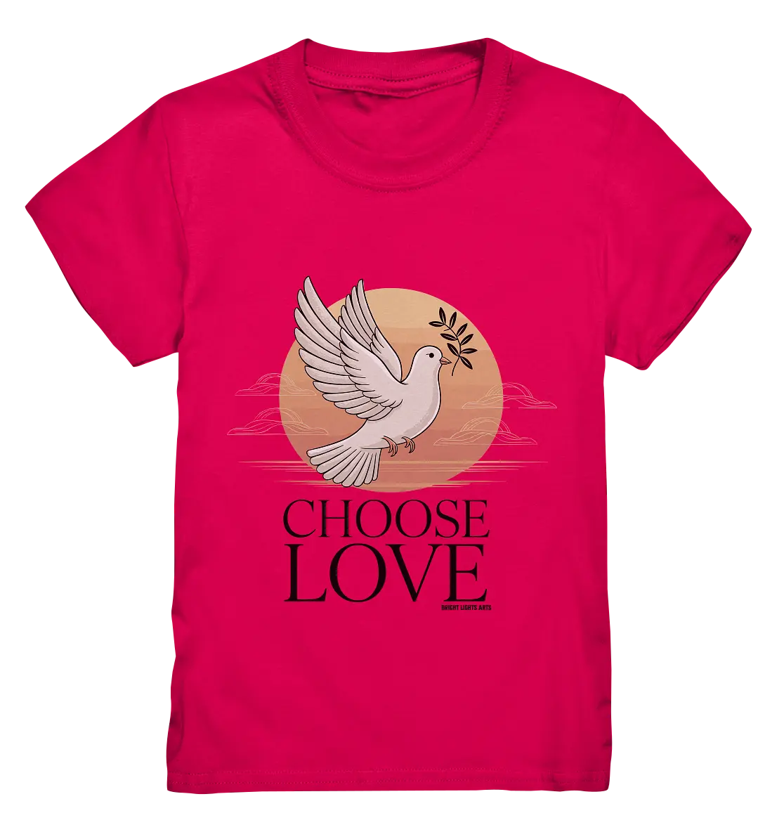 CHOOSE LOVE – Friedvolle Tauben-Illustration für Harmonie - Kids Premium Shirt Bright Lights Arts