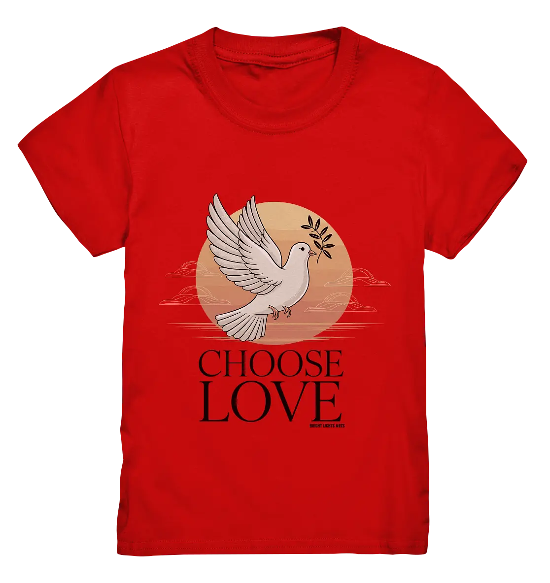 CHOOSE LOVE – Friedvolle Tauben-Illustration für Harmonie - Kids Premium Shirt Bright Lights Arts
