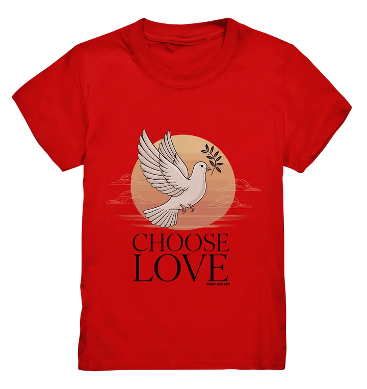 CHOOSE LOVE – Friedvolle Tauben-Illustration für Harmonie - Kids Premium Shirt Bright Lights Arts