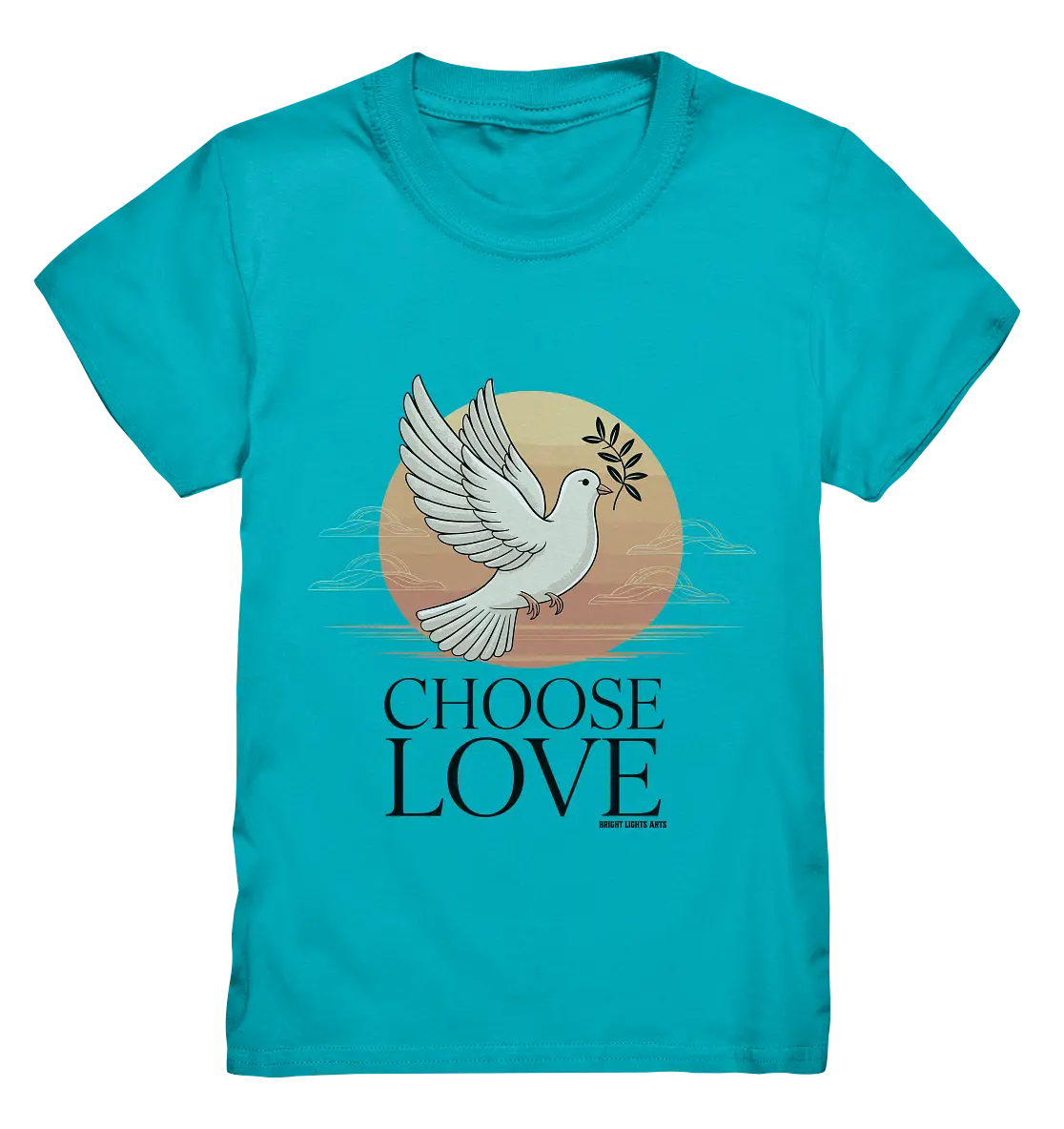 CHOOSE LOVE – Friedvolle Tauben-Illustration für Harmonie - Kids Premium Shirt Bright Lights Arts