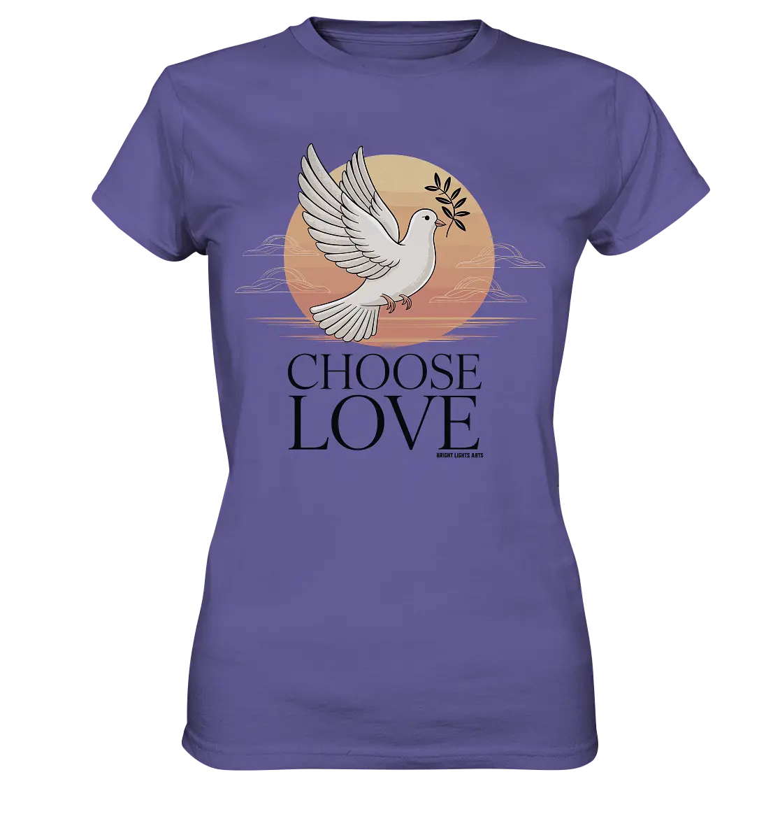 CHOOSE LOVE – Friedvolle Tauben-Illustration für Harmonie - Ladies Premium Shirt Bright Lights Arts