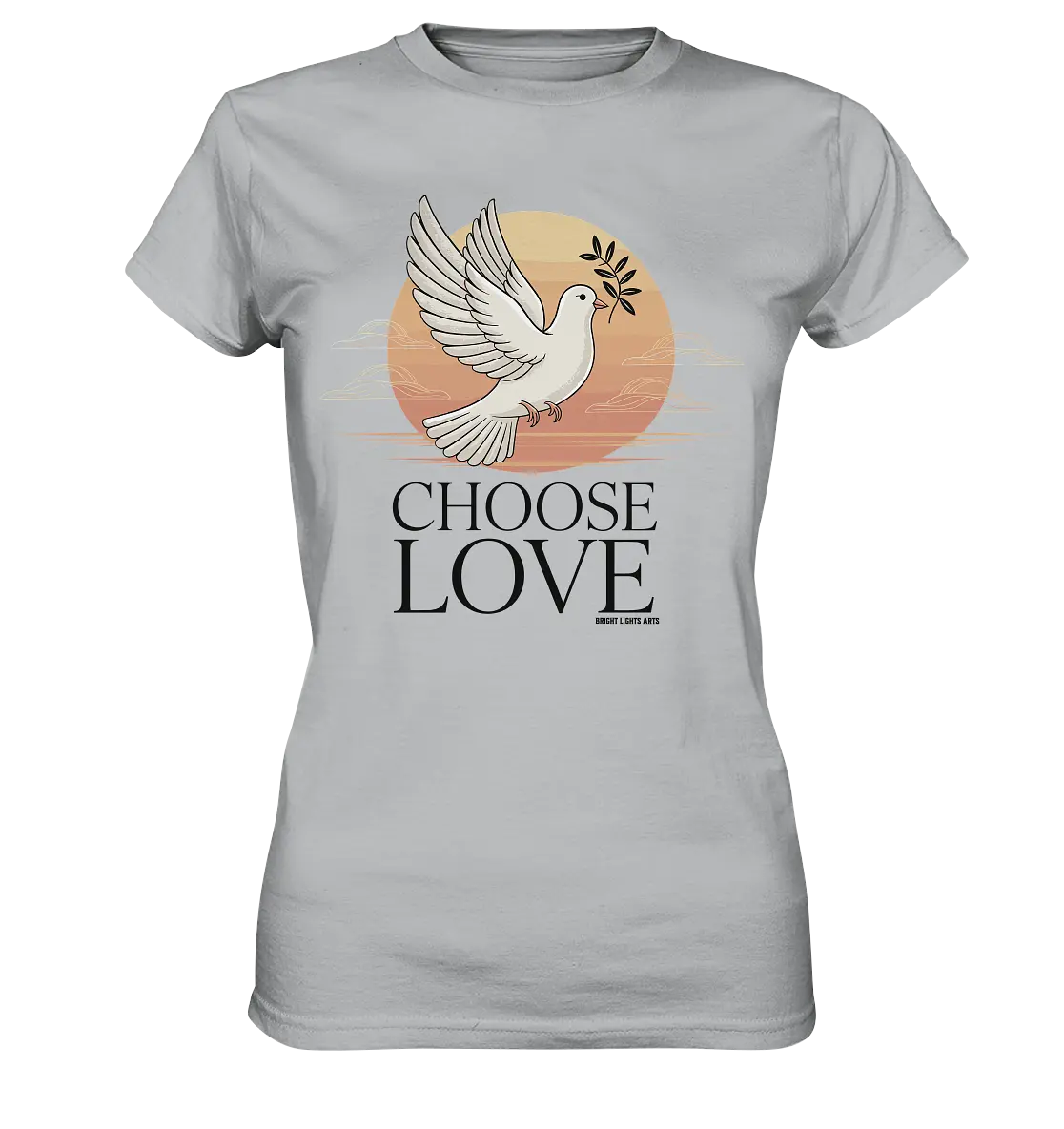 CHOOSE LOVE – Friedvolle Tauben-Illustration für Harmonie - Ladies Premium Shirt Bright Lights Arts