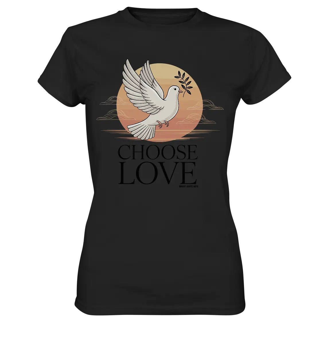 CHOOSE LOVE – Friedvolle Tauben-Illustration für Harmonie - Ladies Premium Shirt Bright Lights Arts