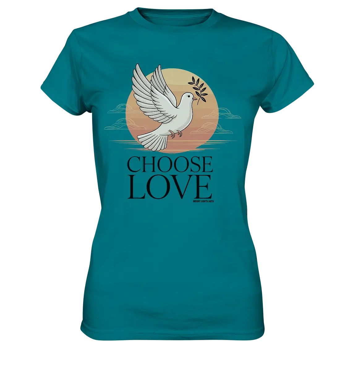 CHOOSE LOVE – Friedvolle Tauben-Illustration für Harmonie - Ladies Premium Shirt Bright Lights Arts