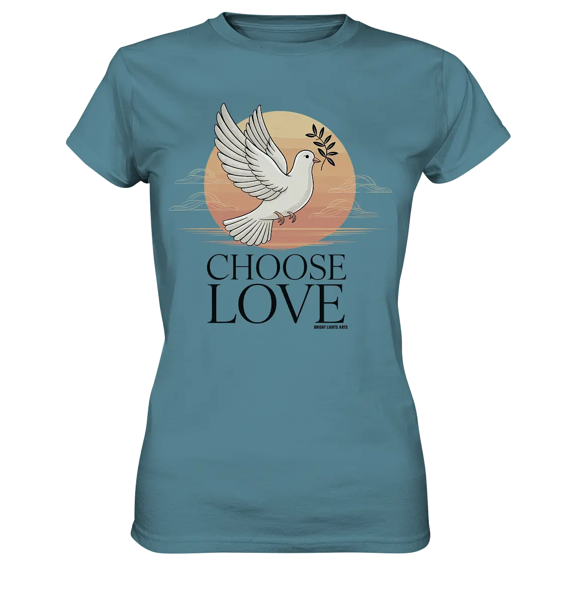CHOOSE LOVE – Friedvolle Tauben-Illustration für Harmonie - Ladies Premium Shirt Bright Lights Arts