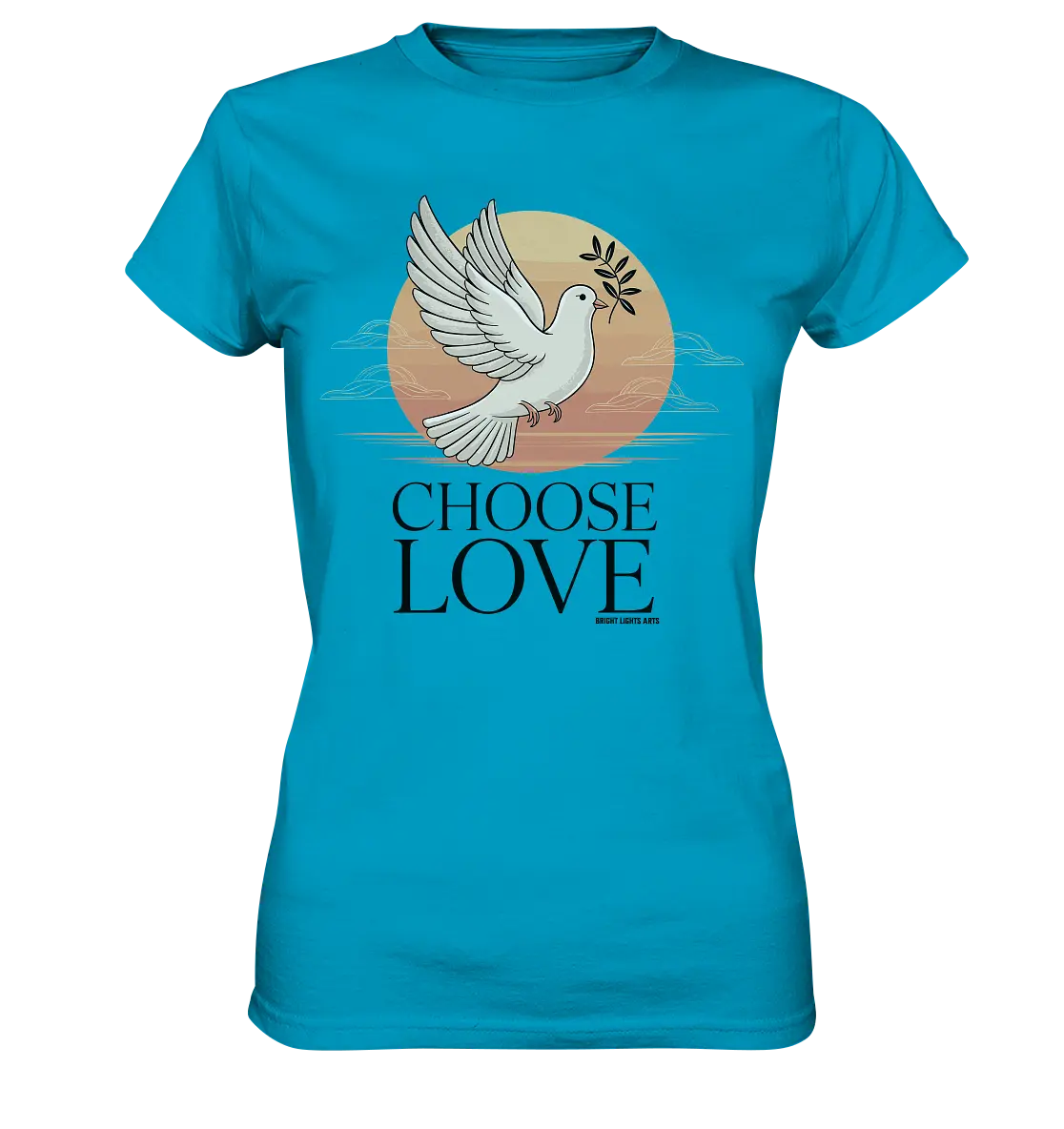 CHOOSE LOVE – Friedvolle Tauben-Illustration für Harmonie - Ladies Premium Shirt Bright Lights Arts
