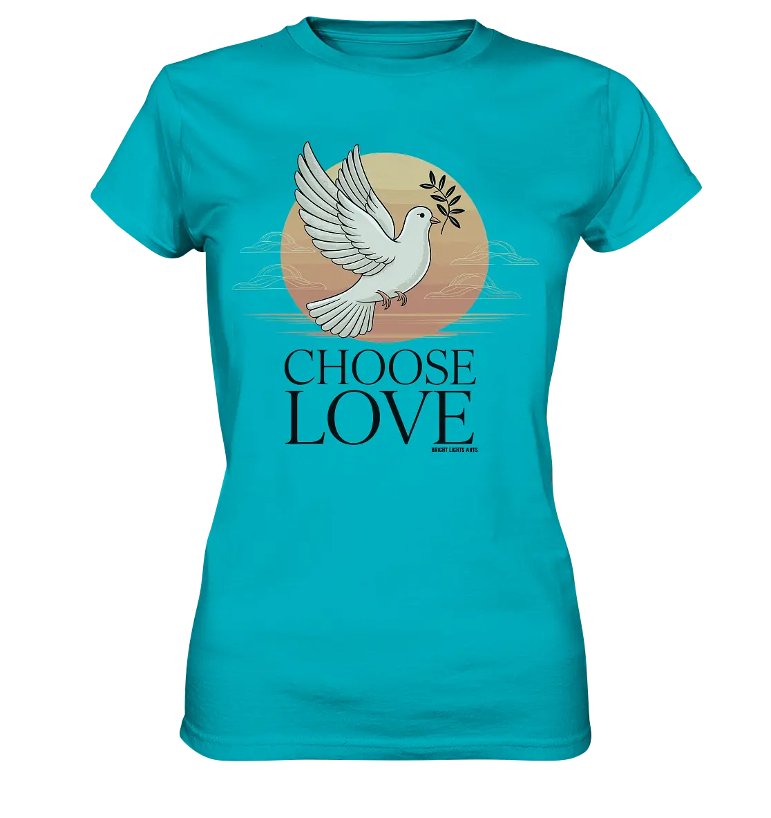 CHOOSE LOVE – Friedvolle Tauben-Illustration für Harmonie - Ladies Premium Shirt Bright Lights Arts