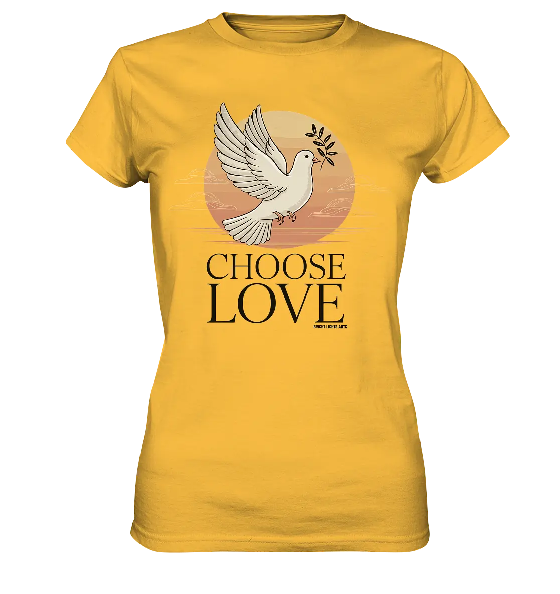 CHOOSE LOVE – Friedvolle Tauben-Illustration für Harmonie - Ladies Premium Shirt Bright Lights Arts