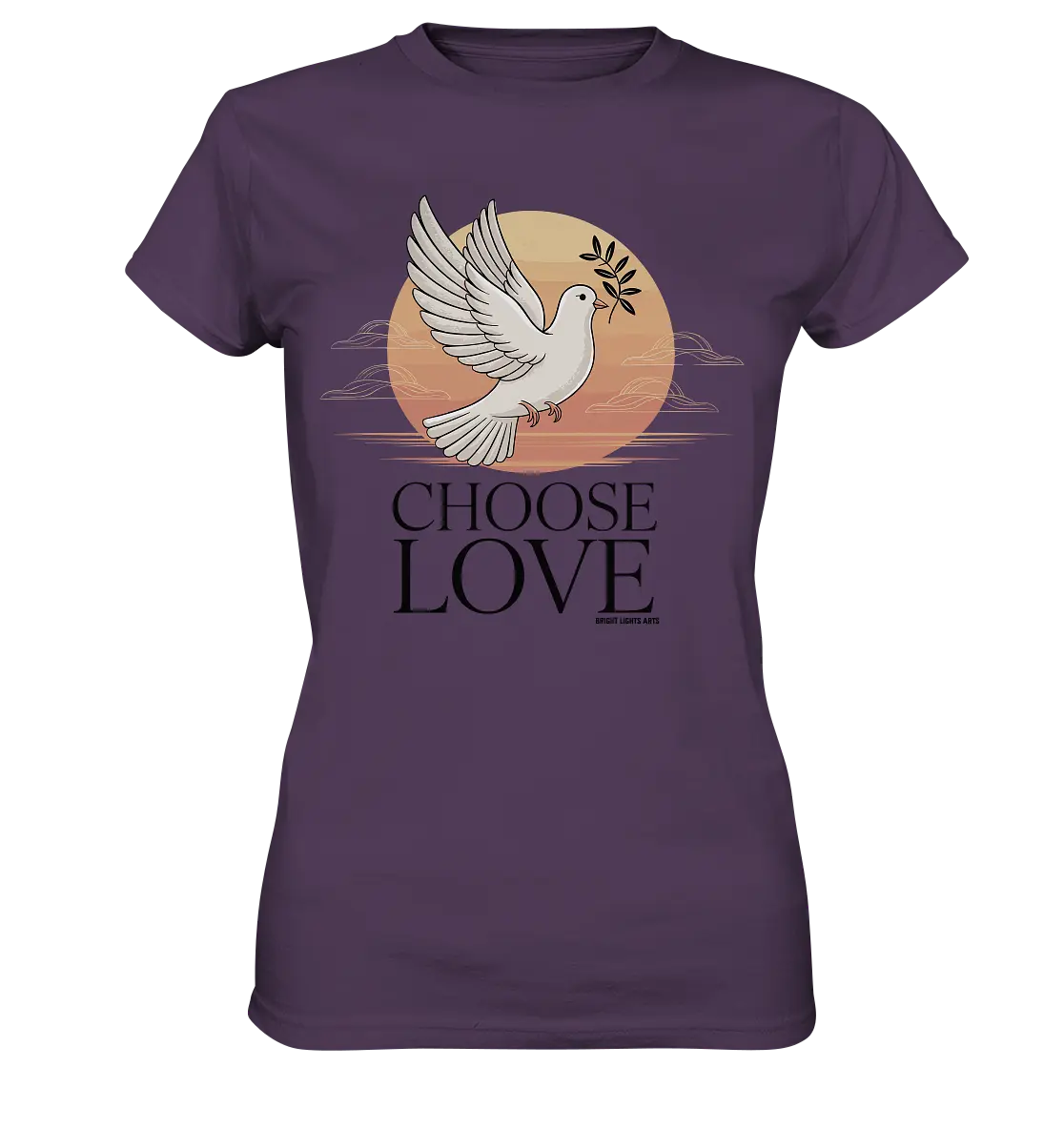 CHOOSE LOVE – Friedvolle Tauben-Illustration für Harmonie - Ladies Premium Shirt Bright Lights Arts