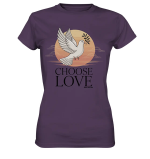 CHOOSE LOVE – Friedvolle Tauben-Illustration für Harmonie - Ladies Premium Shirt Bright Lights Arts