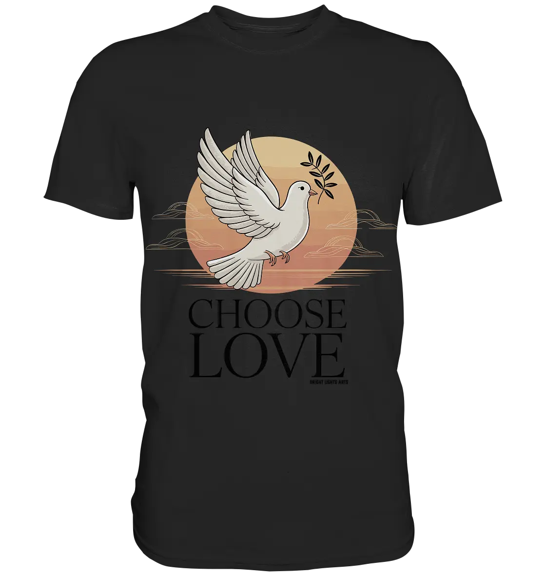 CHOOSE LOVE – Friedvolle Tauben-Illustration für Harmonie - Premium Shirt Bright Lights Arts