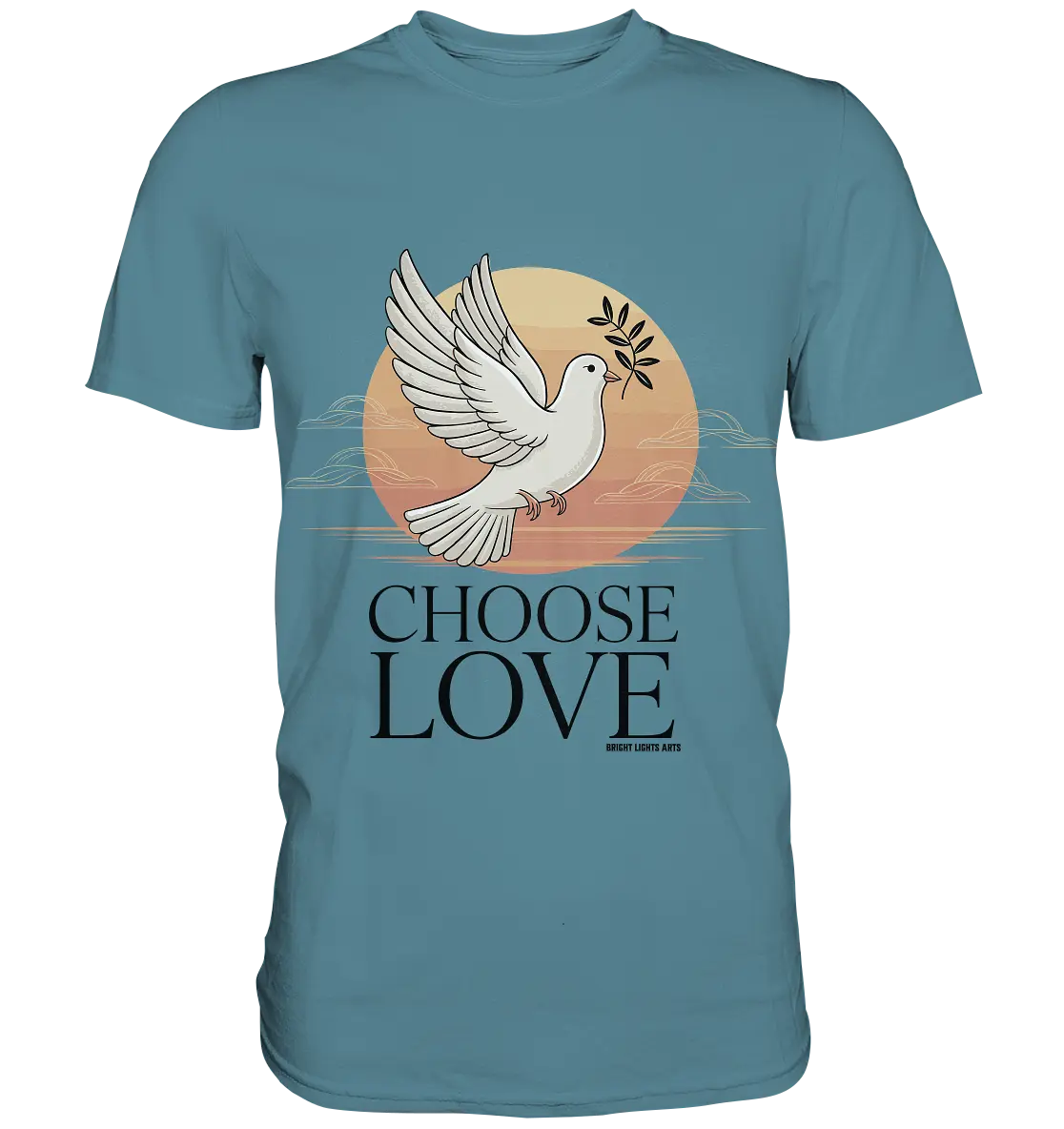 CHOOSE LOVE – Friedvolle Tauben-Illustration für Harmonie - Premium Shirt Bright Lights Arts