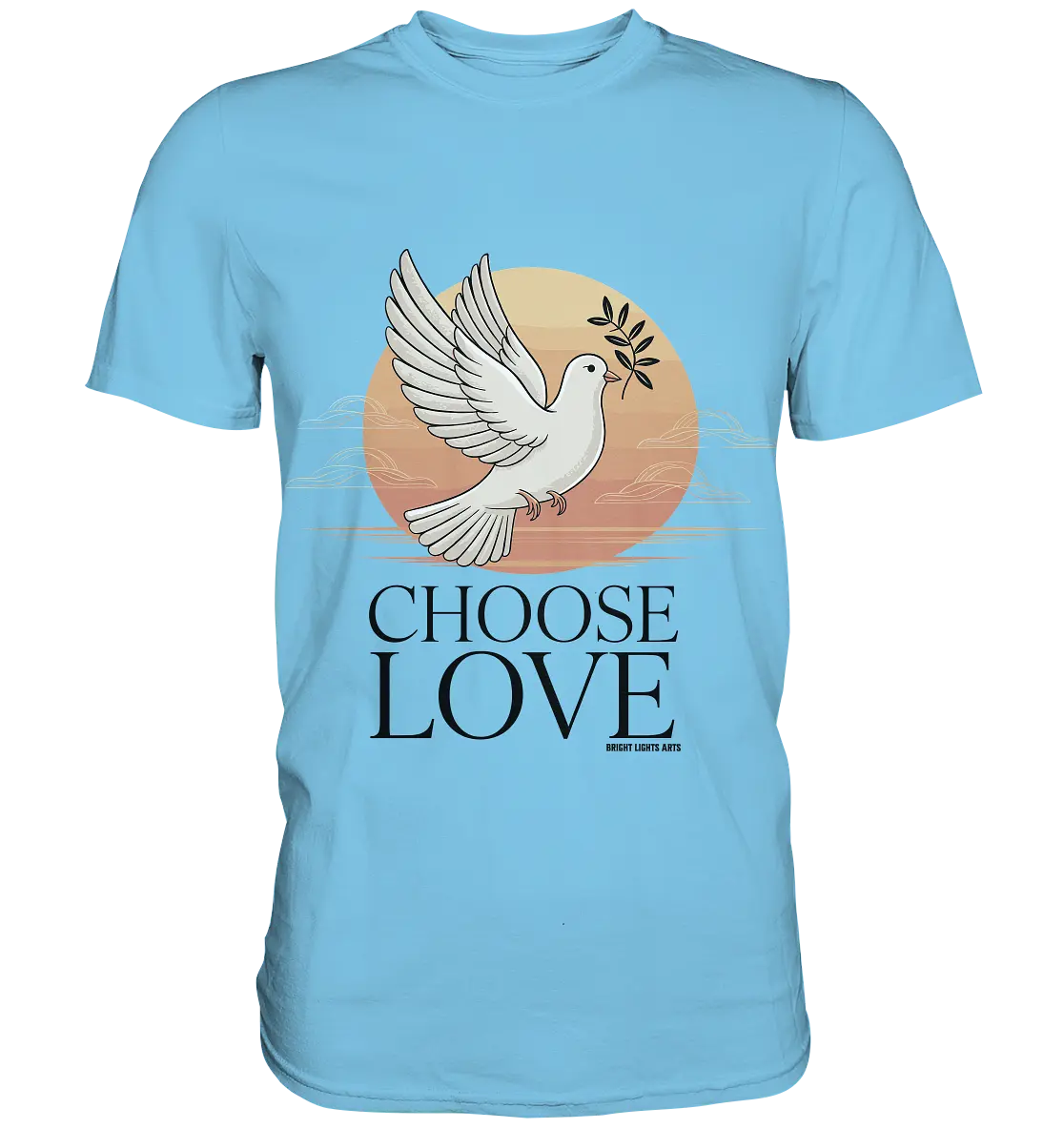 CHOOSE LOVE – Friedvolle Tauben-Illustration für Harmonie - Premium Shirt Bright Lights Arts