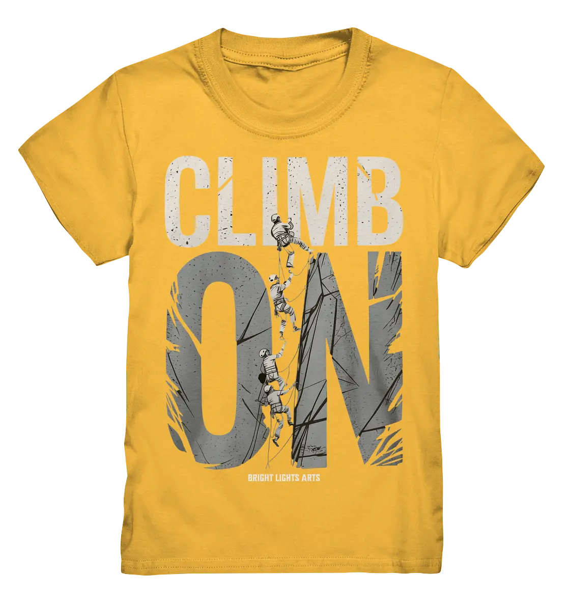 CLIMB ON – Abenteuerliches Kletter - Design mit Teamgeist - Kids Premium Shirt - Bright Lights Arts