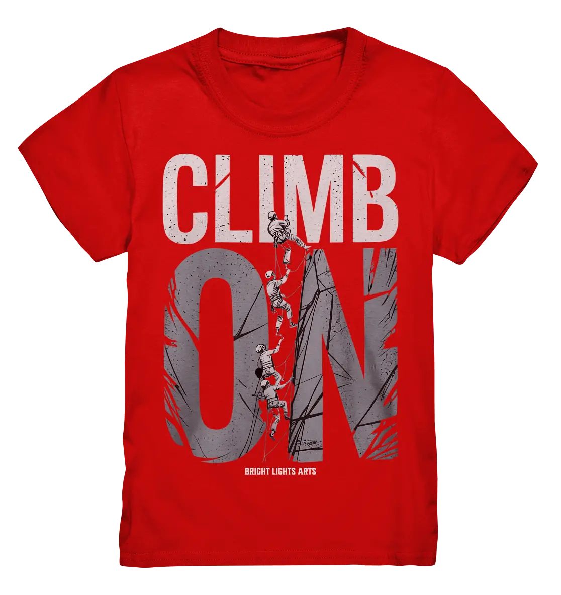 CLIMB ON – Abenteuerliches Kletter - Design mit Teamgeist - Kids Premium Shirt - Bright Lights Arts