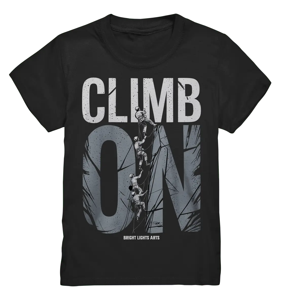 CLIMB ON – Abenteuerliches Kletter - Design mit Teamgeist - Kids Premium Shirt - Bright Lights Arts