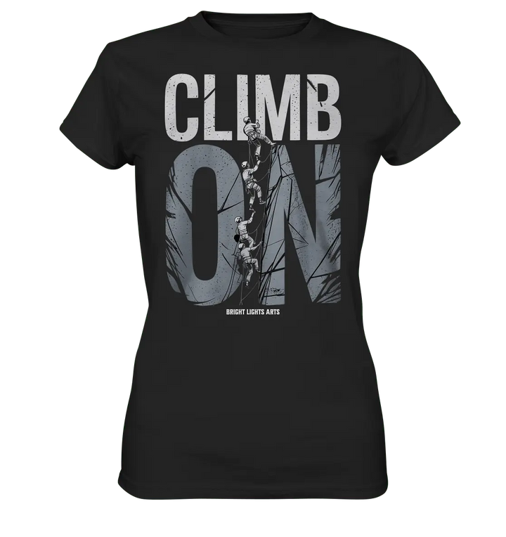CLIMB ON – Abenteuerliches Kletter - Design mit Teamgeist - Ladies Premium Shirt - Bright Lights Arts