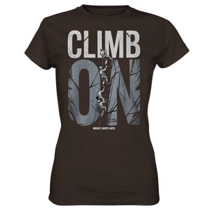 CLIMB ON – Abenteuerliches Kletter - Design mit Teamgeist - Ladies Premium Shirt - Bright Lights Arts