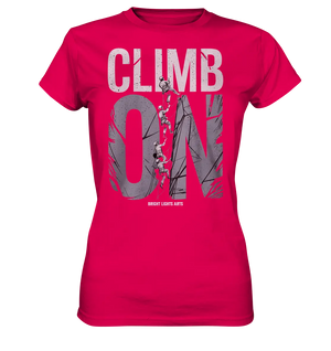 CLIMB ON – Abenteuerliches Kletter - Design mit Teamgeist - Ladies Premium Shirt - Bright Lights Arts