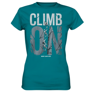 CLIMB ON – Abenteuerliches Kletter - Design mit Teamgeist - Ladies Premium Shirt - Bright Lights Arts