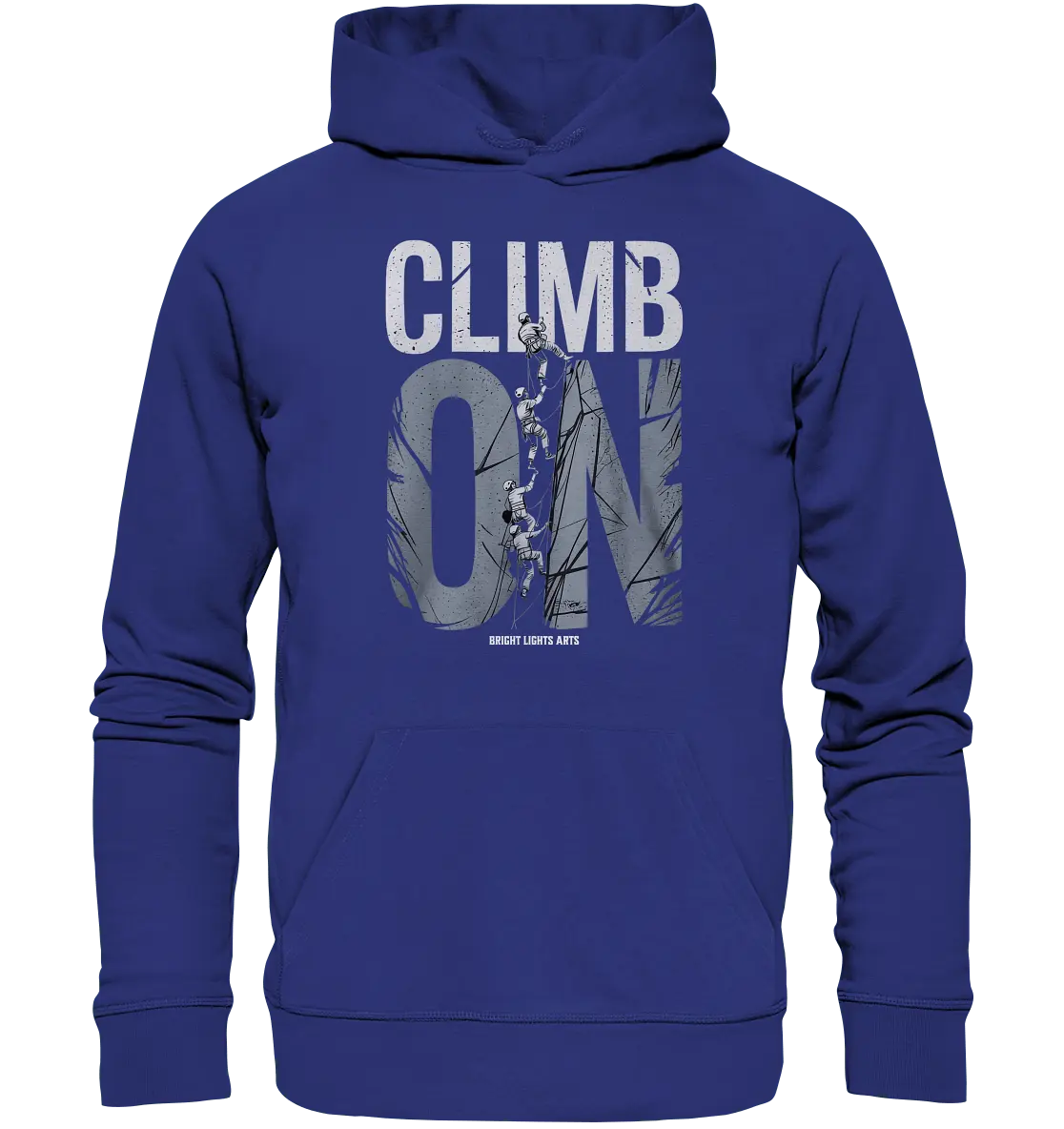 CLIMB ON – Abenteuerliches Kletter - Design mit Teamgeist - Organic Hoodie - Bright Lights Arts