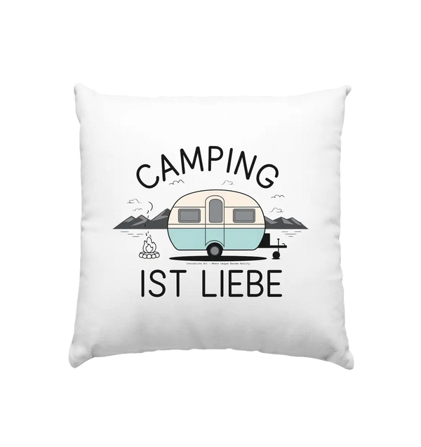 Camping ist Liebe – Charmantes Design für Naturfreunde - Kissen 40x40cm Bright Lights Arts