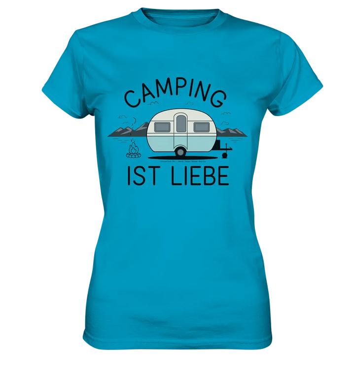 Camping ist Liebe – Charmantes Design für Naturfreunde - Ladies Premium Shirt Bright Lights Arts