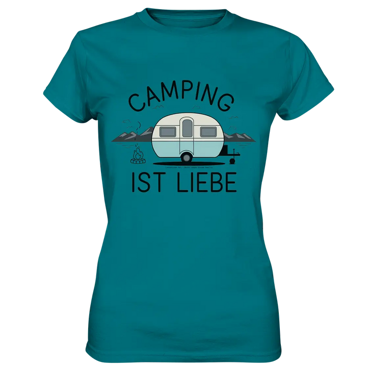 Camping ist Liebe – Charmantes Design für Naturfreunde - Ladies Premium Shirt Bright Lights Arts