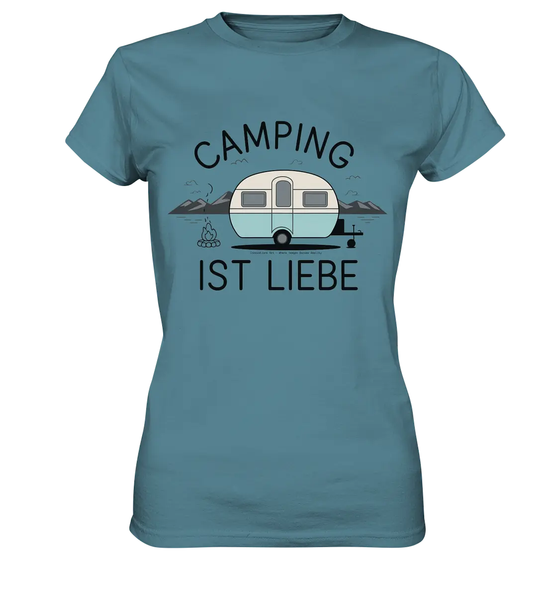 Camping ist Liebe – Charmantes Design für Naturfreunde - Ladies Premium Shirt Bright Lights Arts