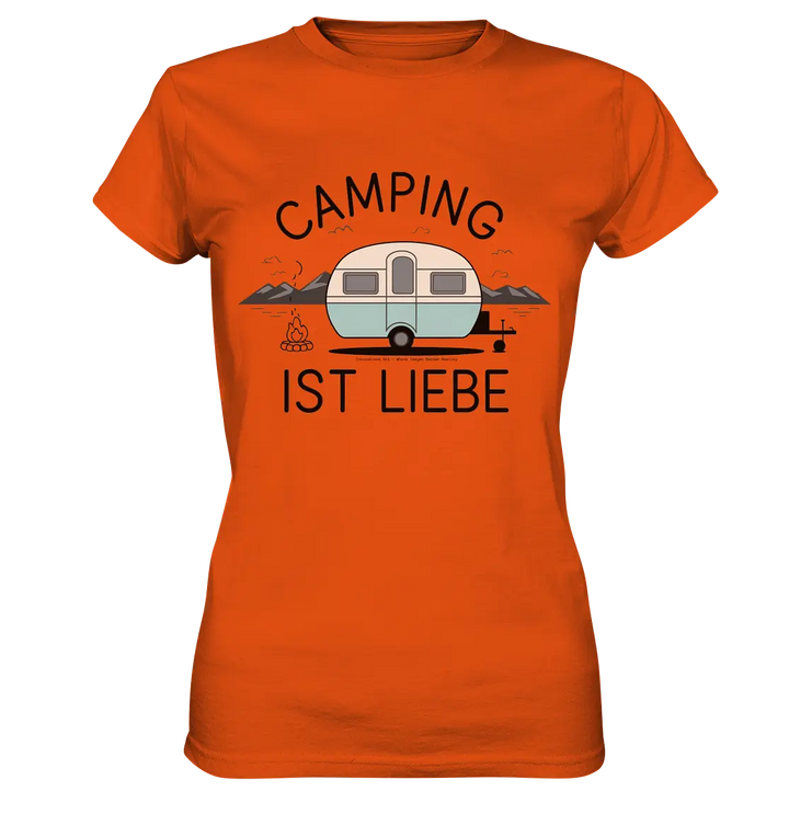 Camping ist Liebe – Charmantes Design für Naturfreunde - Ladies Premium Shirt Bright Lights Arts