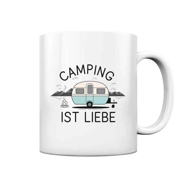 Camping ist Liebe – Charmantes Design für Naturfreunde - Tasse glossy Bright Lights Arts