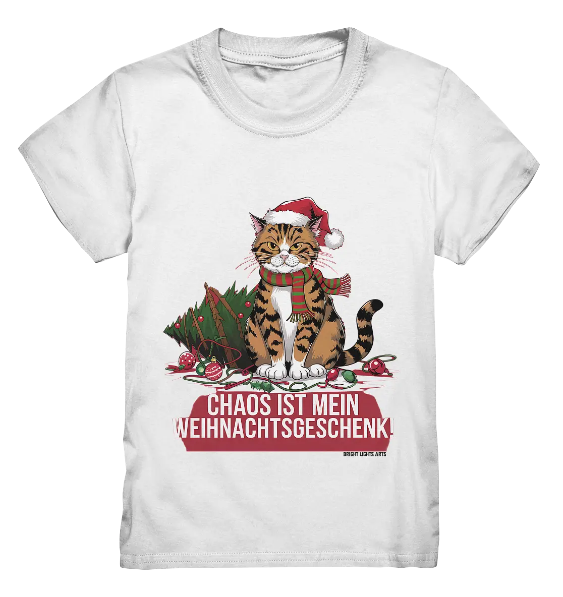 Chaos ist mein Weihnachtsgeschenk – Lustige Katzenillustration - Kids Premium Shirt Bright Lights Arts