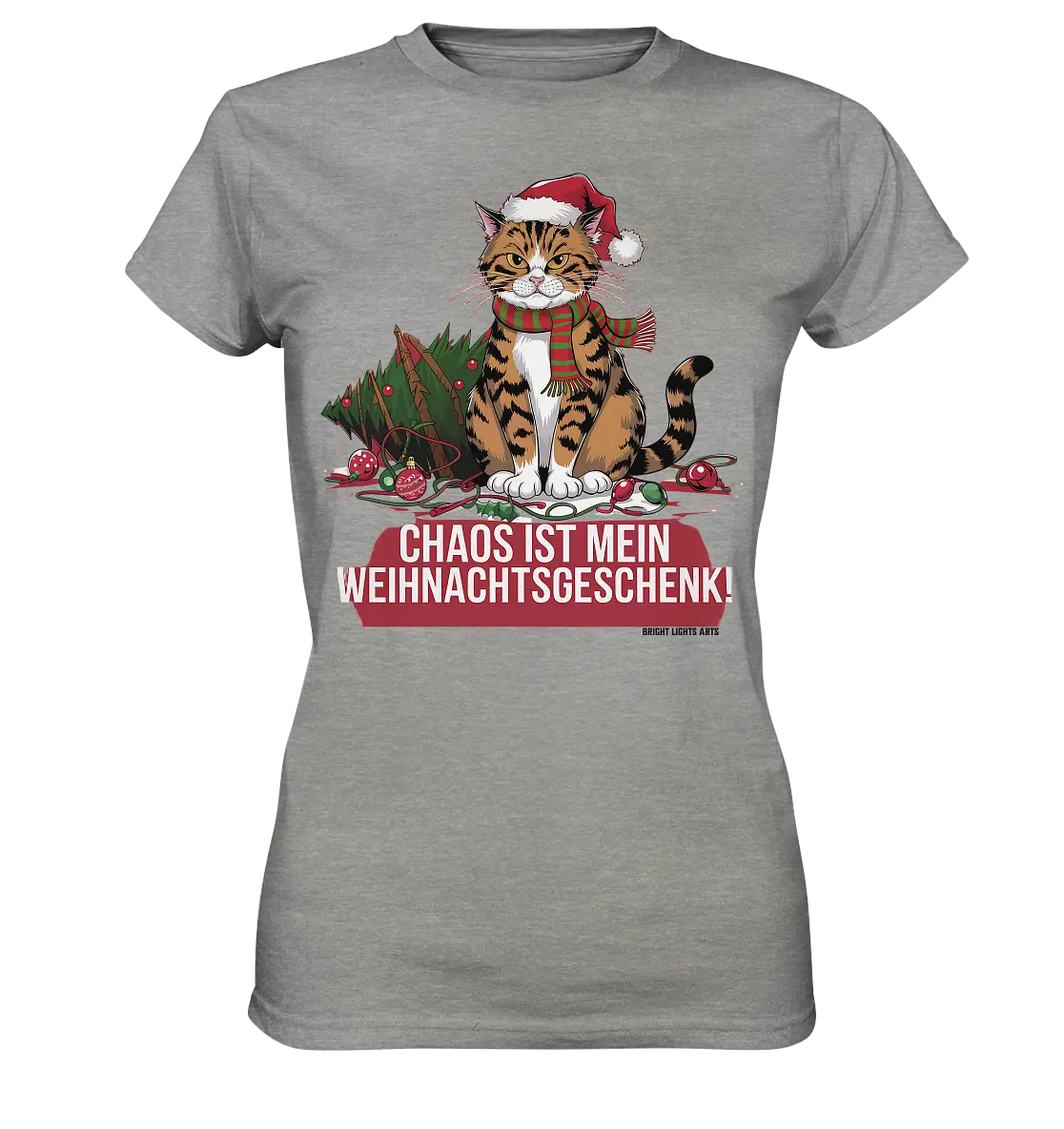 Chaos ist mein Weihnachtsgeschenk – Lustige Katzenillustration - Ladies Premium Shirt Bright Lights Arts