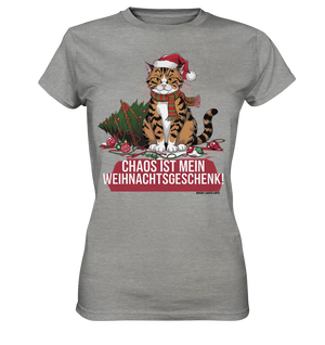 Chaos ist mein Weihnachtsgeschenk – Lustige Katzenillustration - Ladies Premium Shirt Bright Lights Arts