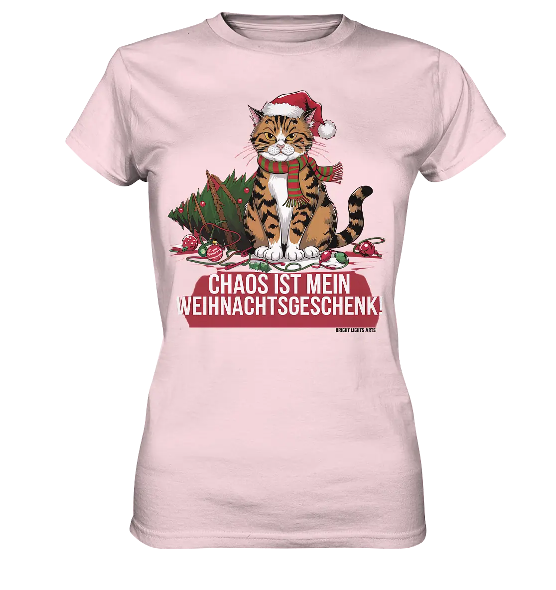Chaos ist mein Weihnachtsgeschenk – Lustige Katzenillustration - Ladies Premium Shirt Bright Lights Arts